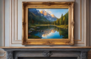 Golden Hour Mountain Lake Canvas